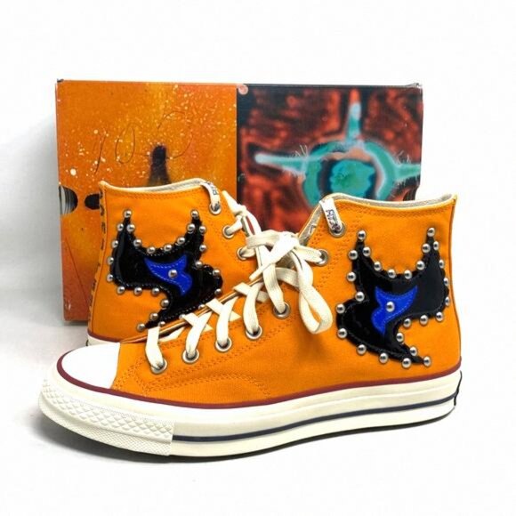 Converse x Come Tees Chuck 70 Shoes Orange Canvas A01762C High Sneakers Women - Picture 10 of 12